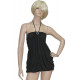 Vestido muy corto negro con broche